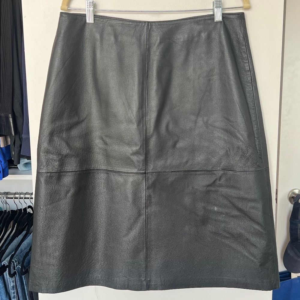 Vintage midi leather skirt